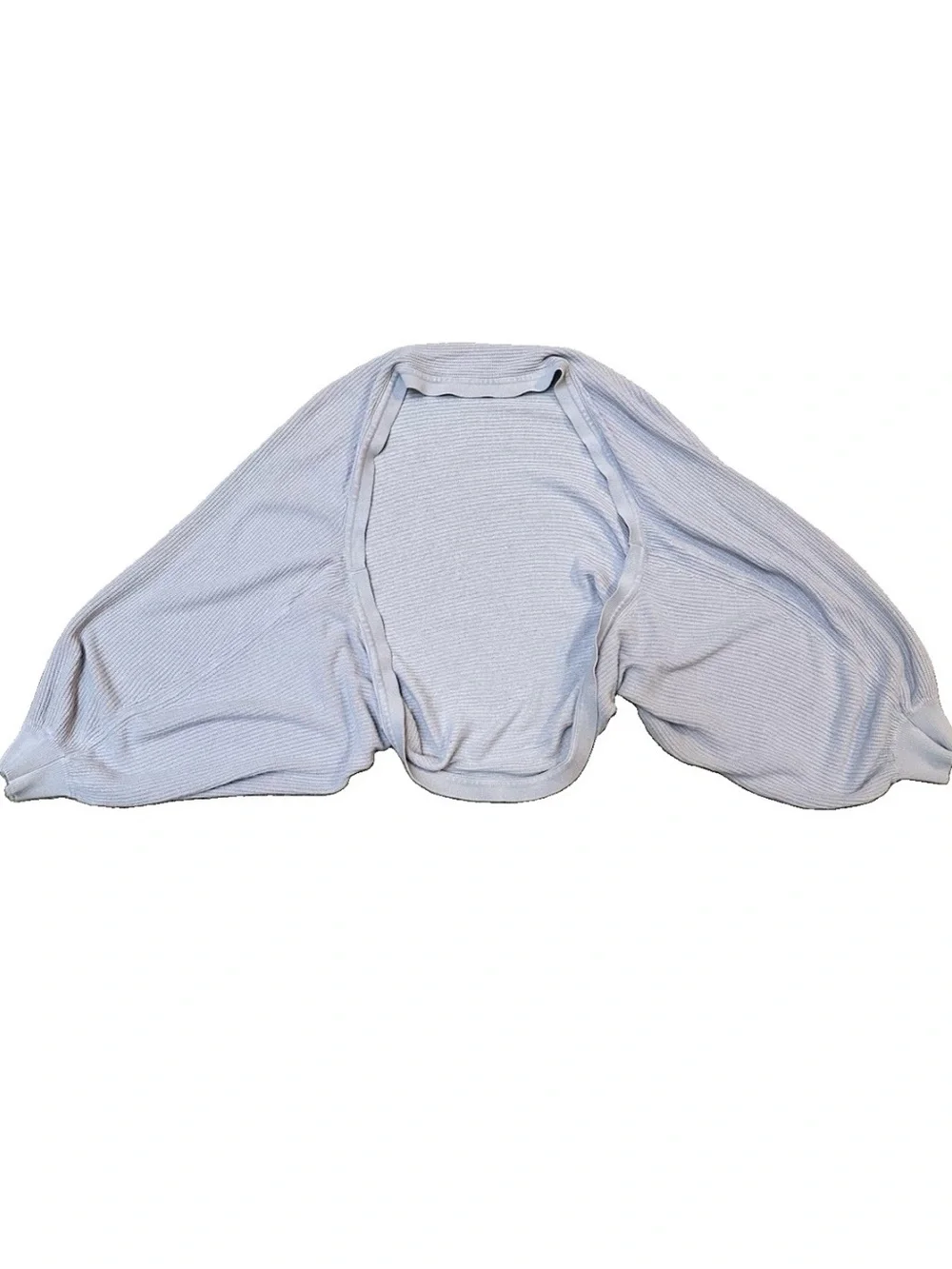 Women’s Gray Knit Open Front Shrug Bolero Dolman Balloon Sleeve Cardigan L/XL